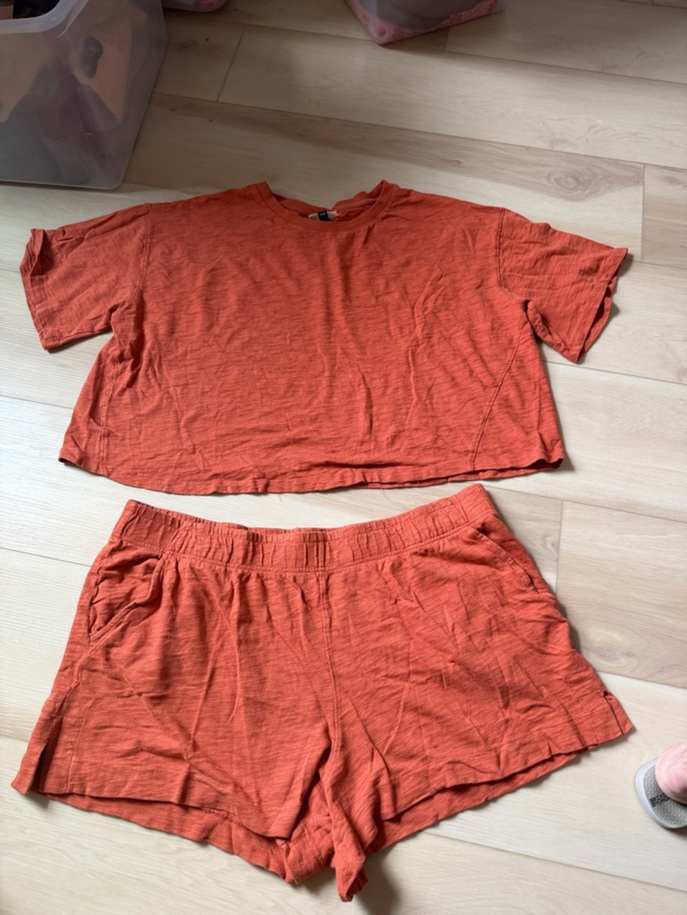 Universal Thread High-Rise Rust Orange Linen-Blend Shorts